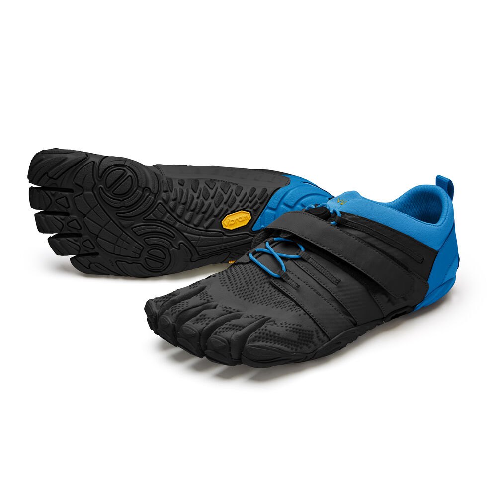 Vibram Five Fingers Mens Hiking Shoes - Black/Blue - V-Train 2.0 - 51243-VIMY